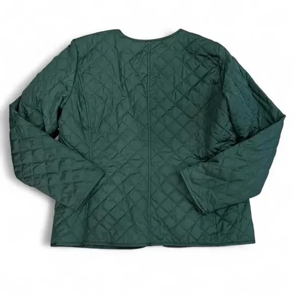 Dark Green Quilted Jacket - Picture 4 of 5